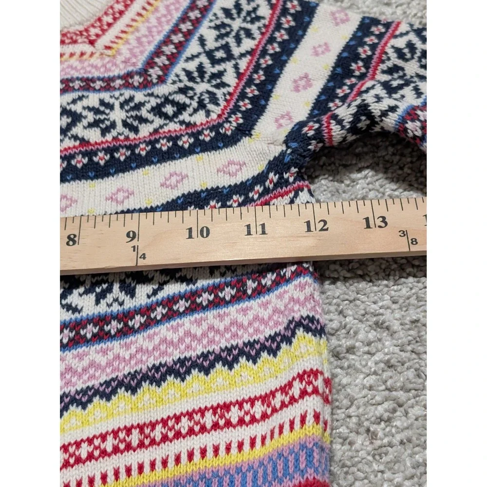 Old Navy Toddler Girls 4T Fair Isle Multi Color Cotton‎ Knit Sweater Pullover
